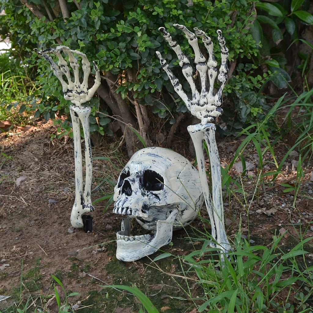 Three piece Halloween Floor Decoration Skeleton Simulation Prop Ghost Garden Skeleton Three piece Decoration Set.
