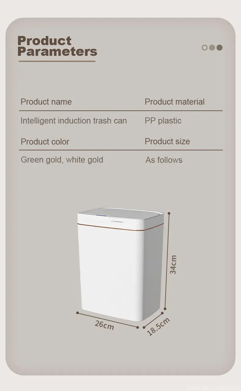 15L Smart Bathroom Trash Can Automatic Bagging Electronic Trash Can White Touchless Narrow Smart Sensor Garbage Bin Smart Home