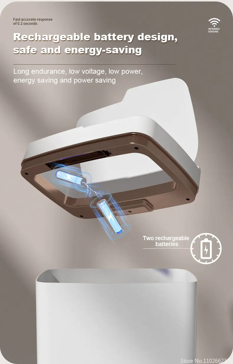 15L Smart Bathroom Trash Can Automatic Bagging Electronic Trash Can White Touchless Narrow Smart Sensor Garbage Bin Smart Home