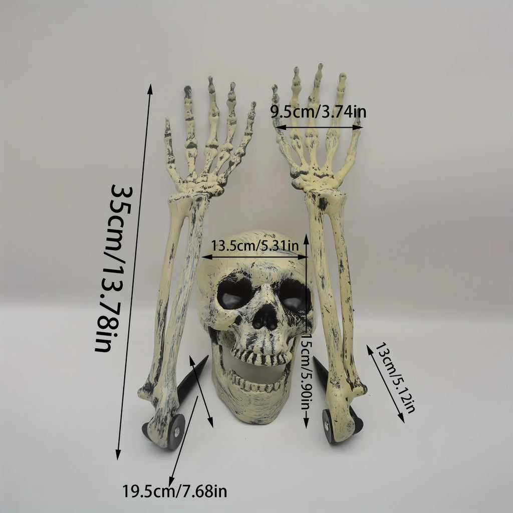 Three piece Halloween Floor Decoration Skeleton Simulation Prop Ghost Garden Skeleton Three piece Decoration Set.